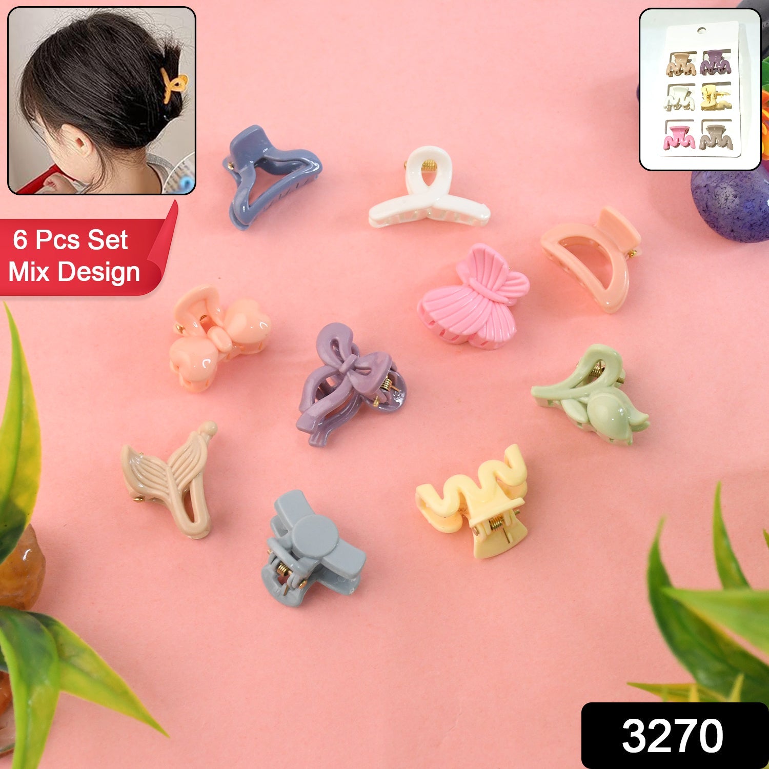 Hair Clips for Girls Kids Hair Accessories (6 Pcs Set), Hair accessories (Mix Design) Hair Clips for Girls Kids Hair Accessories (6 Pcs Set), Hair accessories (Mix Design)